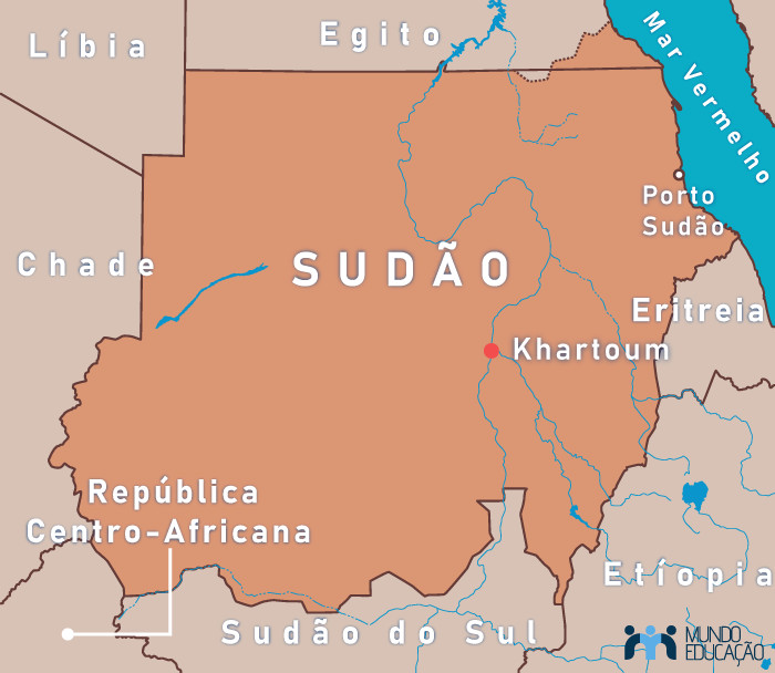 Mapa do Sudão.