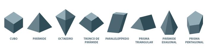  Ilustração de poliedros.