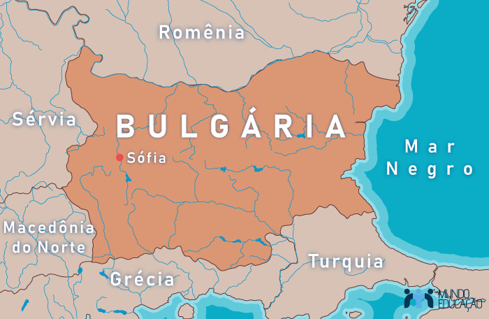 Mapa da Bulgária.