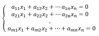 Segunda representação de como o sistema linear homogêneo pode ser descrito.