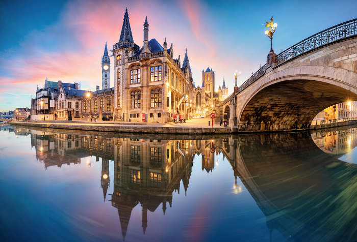 Vista da cidade de Gent, na Bélgica.