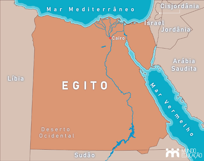 Mapa do Egito mostra sua localização e principais cidades
