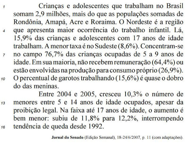 Texto do Jornal do Serrado sobre o trabalho de crianças e adolescentes.