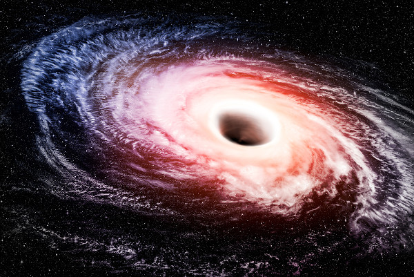 Ilustração de um buraco negro