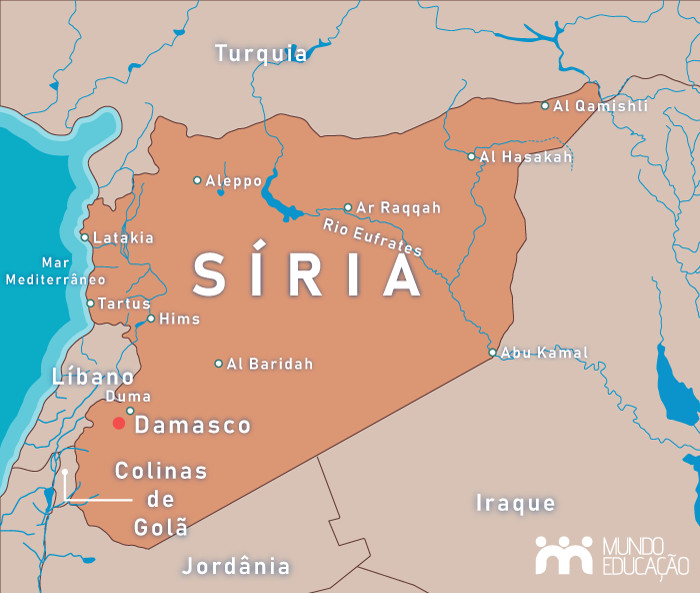 Mapa da Síria.