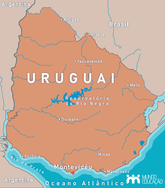 Mapa do Uruguai.