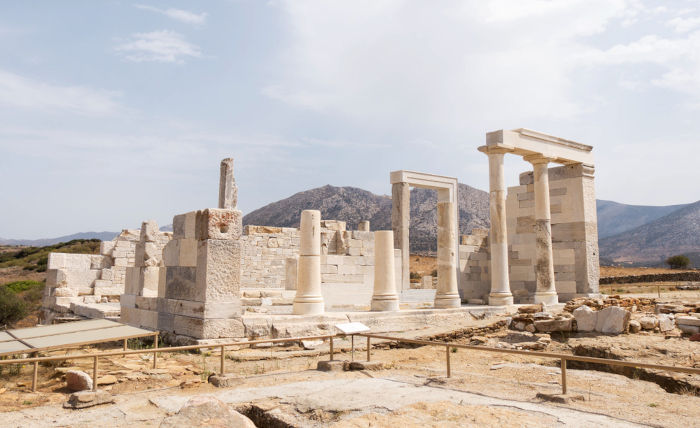 Ruínas de um templo a Deméter em Naxos, na Grécia.