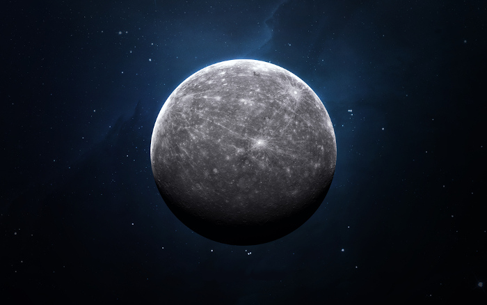 Representação do planeta Mercúrio.