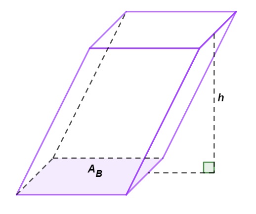 Ilustração de um paralelepípedo de altura h.