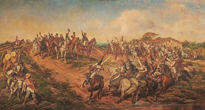 Pintura de Pedro América chamada “Independência ou Morte”, que retrata o grito do Ipiranga. 