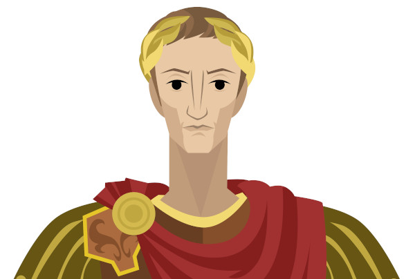 Ilustração representando Júlio César