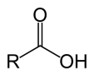 Representação do grupo funcional do ácido carboxílico.