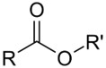 Representação do grupo funcional do éster.