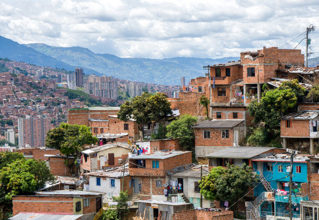 Favela em Medellín, na Colômbia.