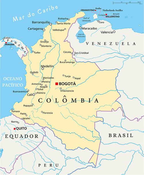 Mapa da Colômbia