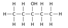  Fórmula estrutural do pentanol.
