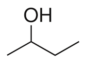 Representação do butan-2-ol, um álcool secundário.