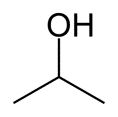 Representação do propan-2-ol, um álcool secundário.