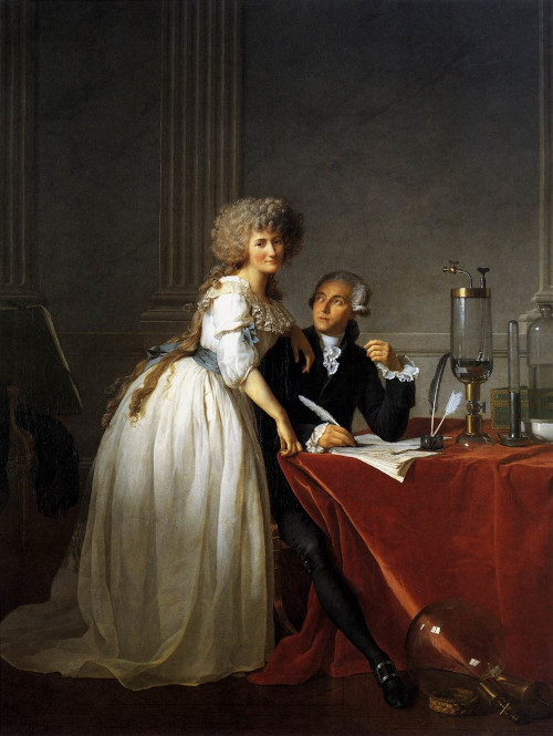 Retrato de Antoine Lavoisier e sua esposa, Marie Anne Paulze, produzido por Jacques-Louis David.