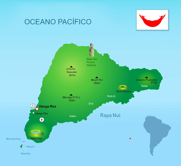 Mapa da Ilha de Páscoa.