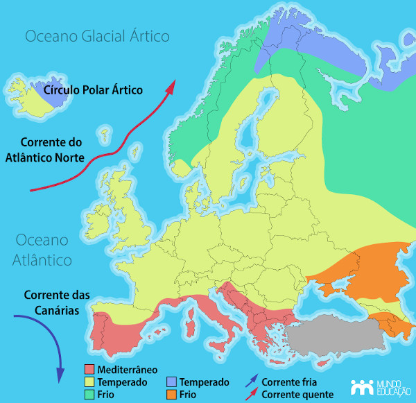 O mapa dos diferentes tipos de clima na Europa — idealista/news