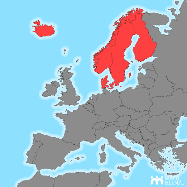 Mapa da Europa Setentrional.