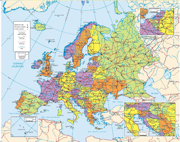 Mapa de portugal e localização na ilustração vetorial do mapa da europa