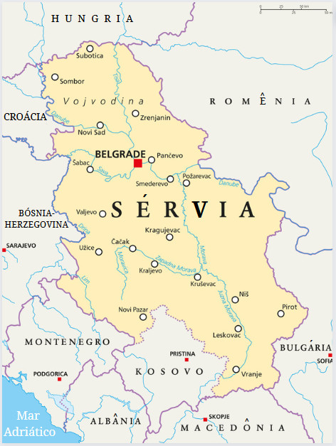 Mapa da Sérvia