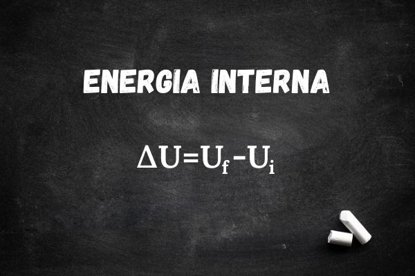 Fórmula da energia interna (∆U = Uf-Ui) escrita em quadro-negro.
