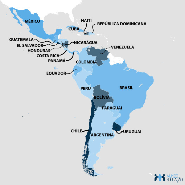 América do Sul - guerras de independência da América Latina Mapa