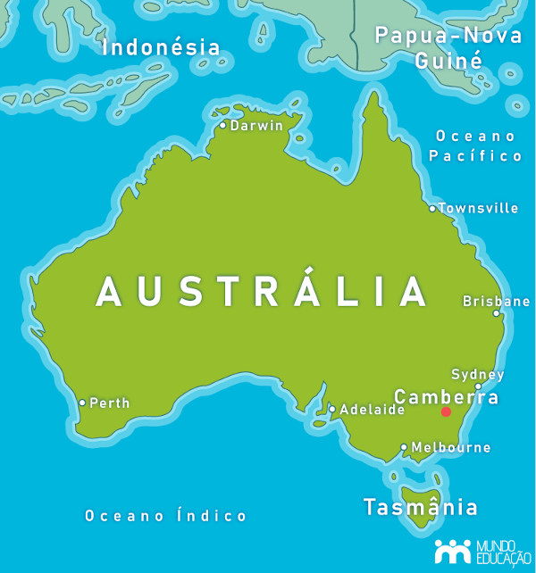  Mapa da Austrália.