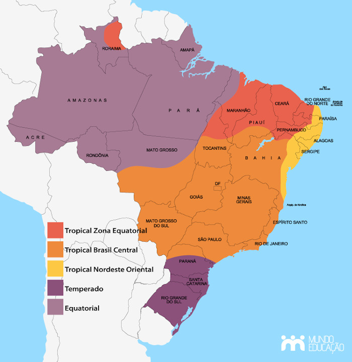 Mapa dos climas do Brasil. [1]