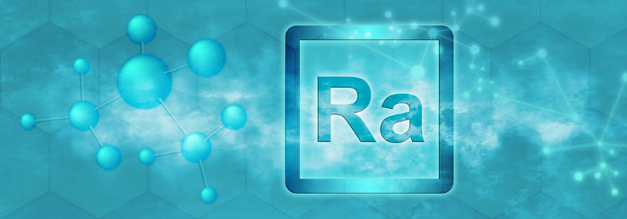Representação do símbolo do elemento químico rádio.