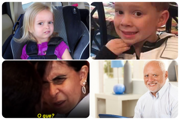 Imagem apresenta fotos da Chloe, Gretchen, Gavin Thomas e András Arat, memes virais no Brasil.