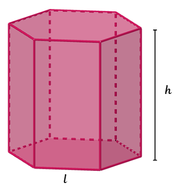 Ilustração de um prisma de base hexagonal regular.