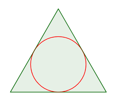 Circunferência inscrita no triângulo equilátero, o primeiro passo para encontrar o apótema deste polígono regular.