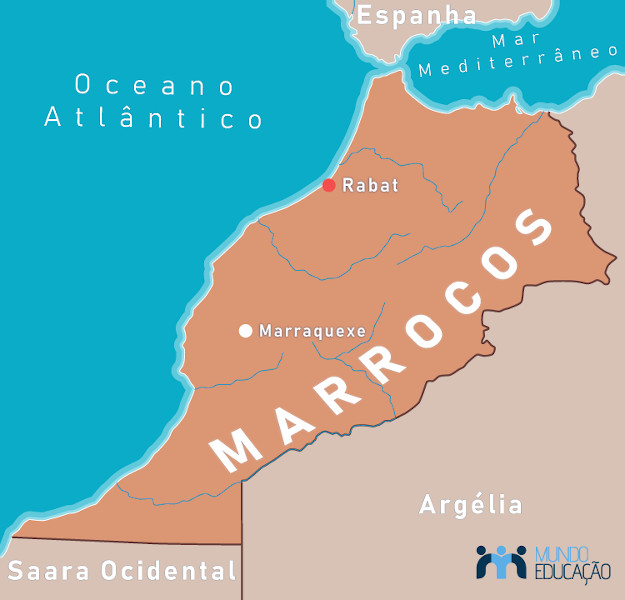 Mapa do Marrocos.