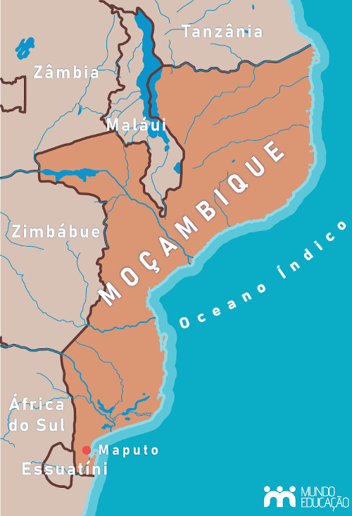  Mapa do Moçambique.