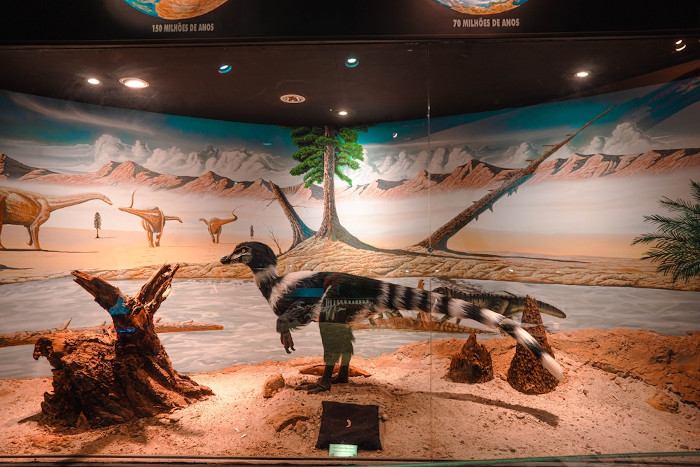 Museu dos Dinossauros de Peirópolis, em Uberaba, no estado de Minas Gerais, onde há muitos registros de fósseis.