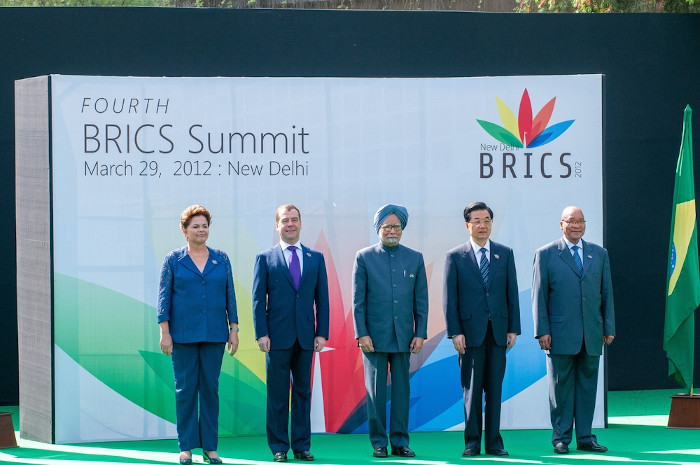Líderes dos países quem formam o Brics em encontro em 2012, na Índia.
