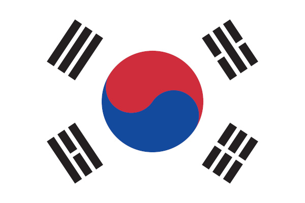 Bandeira da Coreia do Sul.