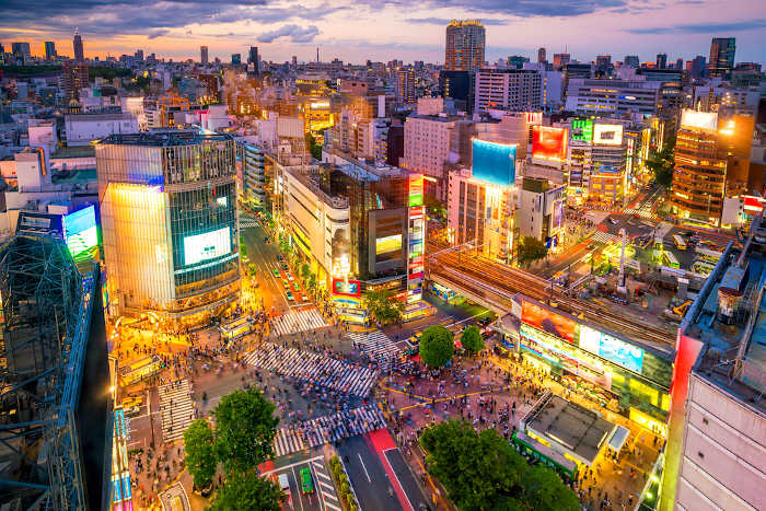 Vista aérea da cidade de Tóquio, uma das maiores regiões metropolitanas do mundo.