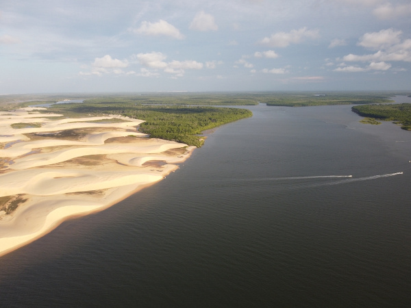 Delta do rio Parnaíba, um dos principais rios do Nordeste.