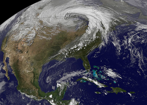 Formação de um ciclone extratropical nos Estados Unidos, em 26 de outubro de 2010.