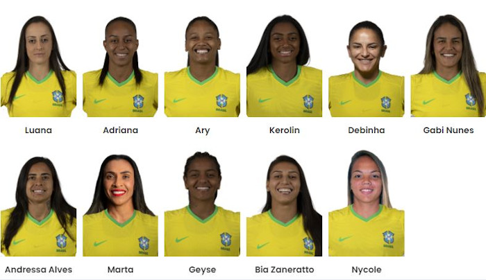 Jogadoras da Seleção Brasileira que foram convocadas para a Copa do Mundo Feminina 2023.