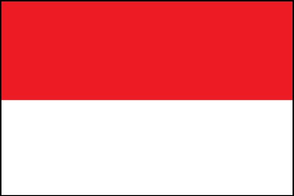 Bandeira de Mônaco nas cores branca e vermelha.