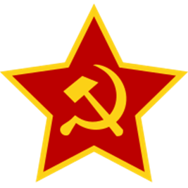 A insígnia do Exército Vermelho contém os símbolos do comunismo. 
