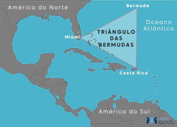Imagem de satélite da região do Triângulo das Bermudas.