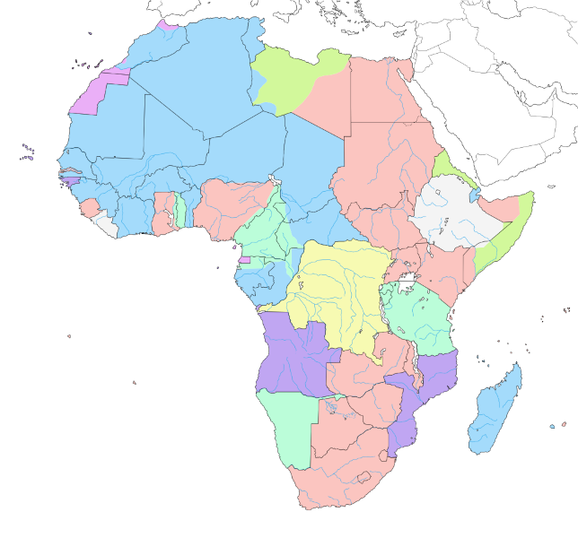 Mapa das colônias europeias na África antes do início da Primeira Guerra Mundial. [2]
