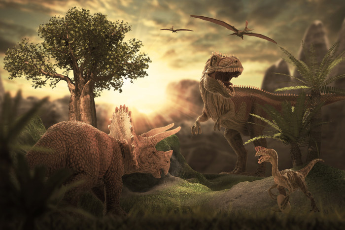Os dinossauros surgiram na era Mesozoica.
